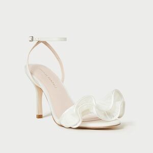 LOEFFLER RANDALL Estella Pearl Ruffle Heeled Sandal